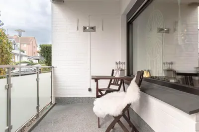 Ein Balkon oder eine Terrasse in der Unterkunft Ferienwohnung Timmendorfer Perle