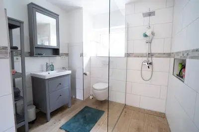 Ein Badezimmer in der Unterkunft Ferienhaus nah der Ostsee, 110qm mit eigenem Garten