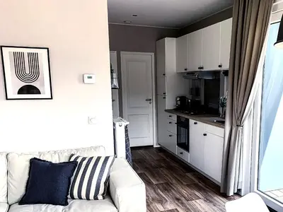 Küche/Küchenzeile in der Unterkunft Süsel Seeparx Ferienhaus Seehütte 25