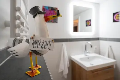 Ein Badezimmer in der Unterkunft Strandläufer