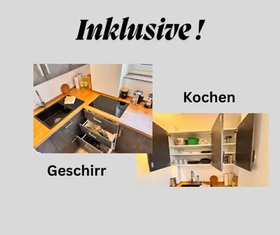 Küche/Küchenzeile in der Unterkunft Gemütlich 7, Netflix und Kaffee frei, Parken vor der Tür