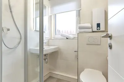 Ein Badezimmer in der Unterkunft Haus SeeZeit Appartement 03