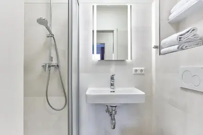 Ein Badezimmer in der Unterkunft Haus SeeZeit Appartement 07