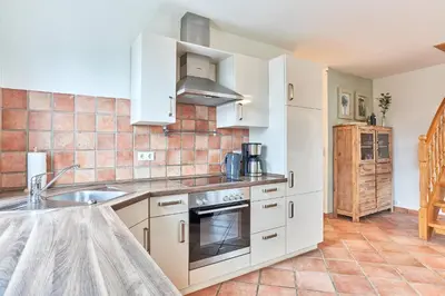 Küche/Küchenzeile in der Unterkunft Haus SeeZeit Appartement 09