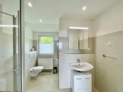 Ein Badezimmer in der Unterkunft Meerblick