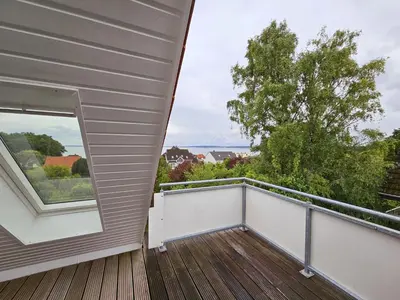 Ein Balkon oder eine Terrasse in der Unterkunft Meerblick