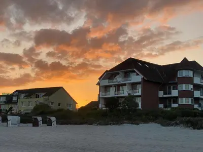 Blick auf den Sonnenuntergang/Sonnenaufgang von der Ferienwohnung aus oder aus der Nähe