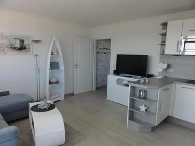 Küche/Küchenzeile in der Unterkunft Strandschlösschen Utkiek
