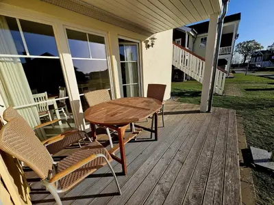 Ein Balkon oder eine Terrasse in der Unterkunft Strandpark Lübecker Bucht Findus