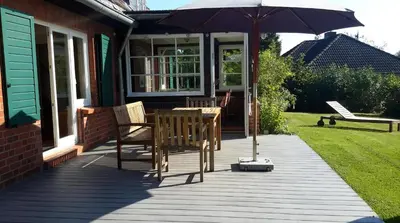 Ein Garten an der Unterkunft Haus Horizont