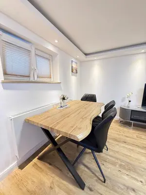 Ein Sitzbereich in der Unterkunft Ruhiges Apartment nähe Lübeck - Ostsee