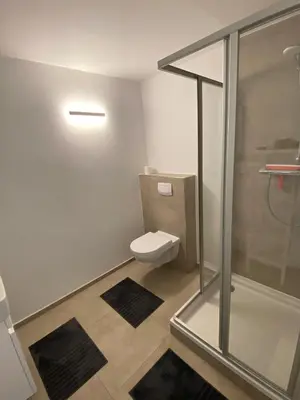 Ein Badezimmer in der Unterkunft Ferienhaus Wesloer Landstraße 6b