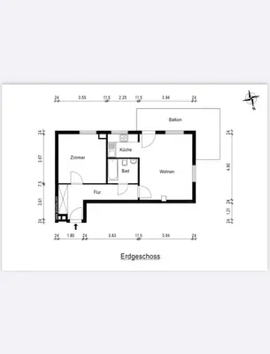 Grundriss der Unterkunft Sonnige & neu eingerichtete Ferienwohnung