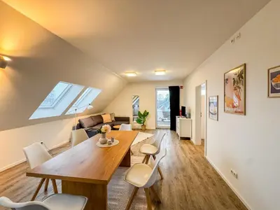 Ein Sitzbereich in der Unterkunft Appartment Reinfeld