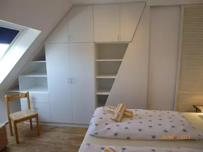 Ein Bett oder Betten in einem Zimmer der Unterkunft Haus Seeburg nur 100m zum Strand 2 1b