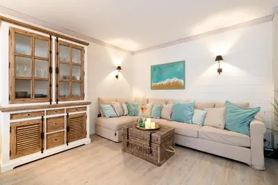 Ein Sitzbereich in der Unterkunft Ferienwohnung 