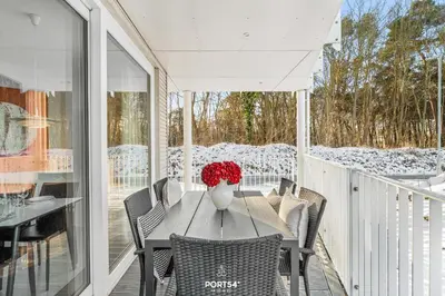 Ein Balkon oder eine Terrasse in der Unterkunft Ferienwohnung 