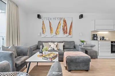 Ein Sitzbereich in der Unterkunft Ferienwohnung 