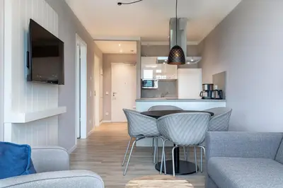 TV/Unterhaltungsangebot in der Unterkunft Godewindpark Travemünde Exklusives Apartment 3-12