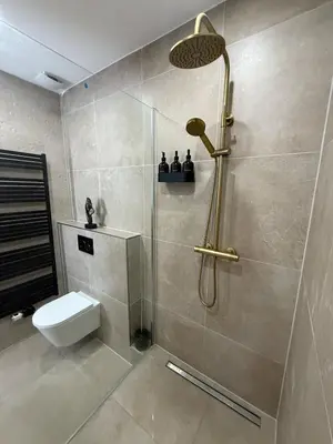 Ein Badezimmer in der Unterkunft Modernes Loft Apartment in Lübeck