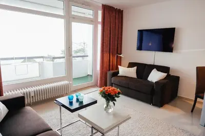 Ein Sitzbereich in der Unterkunft Berliner Hof App 509 Scharbeutz - Strandallee 141