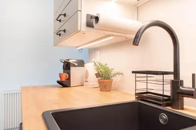 Küche/Küchenzeile in der Unterkunft Ferienbungalow Kleine Hummelkate
