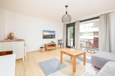 Ein Sitzbereich in der Unterkunft Haus Boy, App 2
