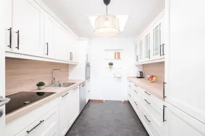 Küche/Küchenzeile in der Unterkunft Haus Boy, Penthouse Nr 11