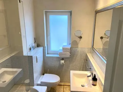Ein Badezimmer in der Unterkunft Strandhaus Haffkrug