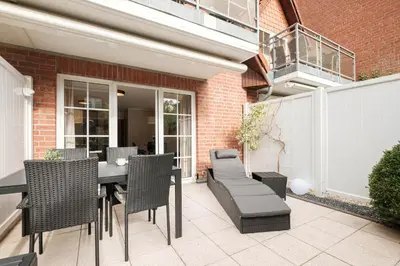 Ein Balkon oder eine Terrasse in der Unterkunft Gorch-Fock-Park App 20
