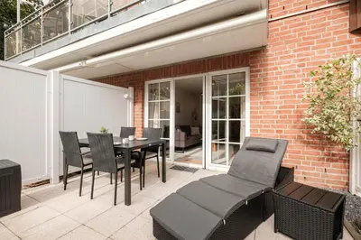 Ein Balkon oder eine Terrasse in der Unterkunft Gorch-Fock-Park App 20