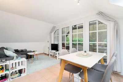 Ein Sitzbereich in der Unterkunft Ferienhaus Seeweg Wohnung 2