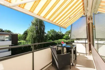 Ein Balkon oder eine Terrasse in der Unterkunft Strandrose