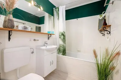 Ein Badezimmer in der Unterkunft Strandrose