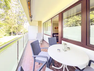 Ein Balkon oder eine Terrasse in der Unterkunft Strandnähe