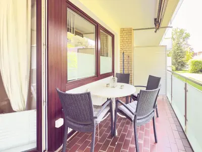 Ein Balkon oder eine Terrasse in der Unterkunft Strandnähe