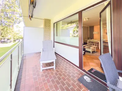 Ein Balkon oder eine Terrasse in der Unterkunft Strandnähe