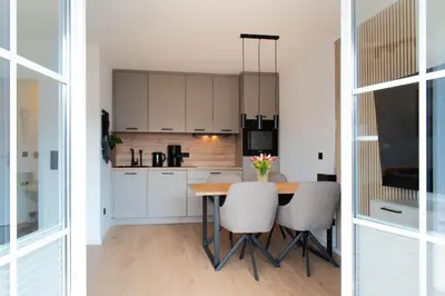 Küche/Küchenzeile in der Unterkunft Ferienwohnung Wohnung 19 - Scharbeutz