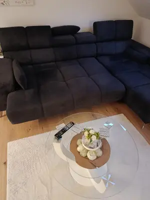 Ein Sitzbereich in der Unterkunft Zum Grünen Apartment