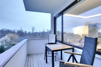 Ein Balkon oder eine Terrasse in der Unterkunft Ferienwohnung Samsö - frisch renoviert mit besonderem Ambiente