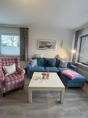 Ein Sitzbereich in der Unterkunft Ferienhaus Olschewski