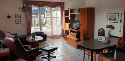TV/Unterhaltungsangebot in der Unterkunft Ferienwohnung Rahn Apartment 1