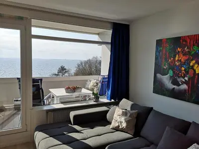 Ein Sitzbereich in der Unterkunft Meerblick 1