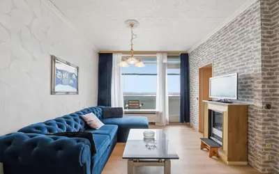 Ein Sitzbereich in der Unterkunft K357 - Panoramic-Ferienwohnung mit seitlichem Ostseeblick in Sierksdorf