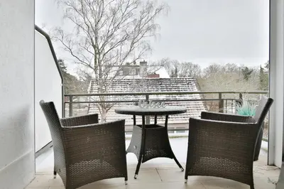 Ein Balkon oder eine Terrasse in der Unterkunft Modernes Strandhus Ostseeglück Appartement 303