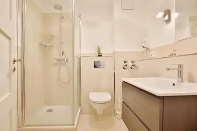 Ein Badezimmer in der Unterkunft Modernes Strandhus Ostseeglück Appartement 303
