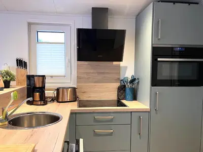 Küche/Küchenzeile in der Unterkunft Ostseecamp Ferienhaus 