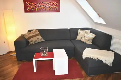Ein Sitzbereich in der Unterkunft Ostseeallee 18 Ferienwohnung Muschelsucher