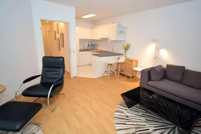 Küche/Küchenzeile in der Unterkunft Modernes Wohlfühl-Appartement hochwertig & gepflegt
