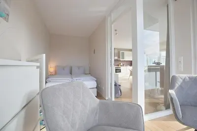 Ein Sitzbereich in der Unterkunft Strandglück Haus A Strandglück Appartrement 17A